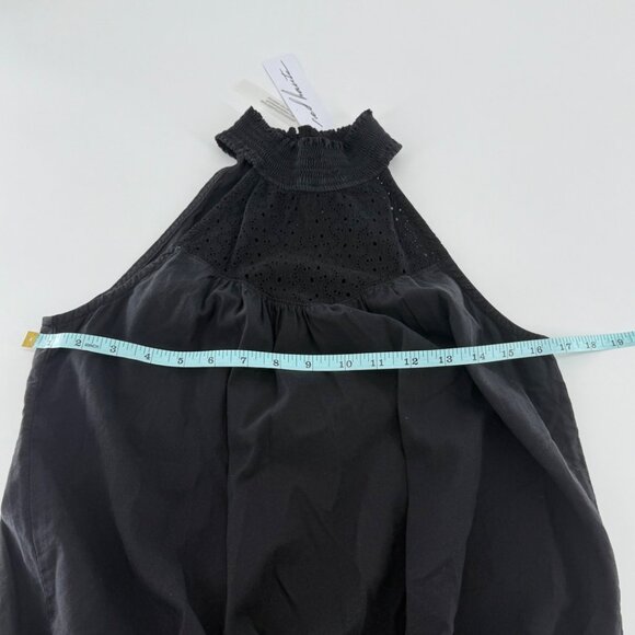 Red Haute Black Halter Top With Embroidered Details & Tie Waist - Picture 8 of 8